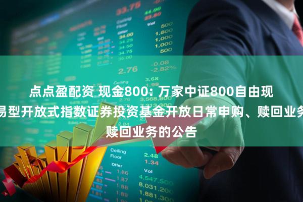点点盈配资 现金800: 万家中证800自由现金流交易型开放式指数证券投资基金开放日常申购、赎回业务的公告