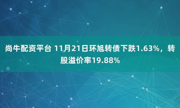 尚牛配资平台 11月21日环旭转债下跌1.63%，转股溢价率19.88%